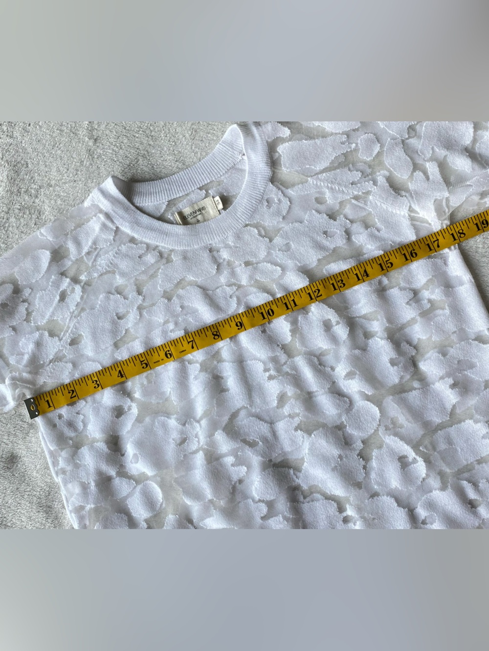 Eleven Paris La Collection White Textured Sheer Long Sleeve Knit Sweater Size 34 - Picture 13 of 14